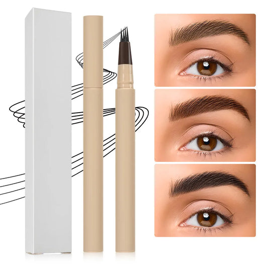 Ultra Thin Waterproof Microblading Eyebrow Pen Custom Logo 4 Fork Tip Liquid Eye Brow Pen Eyebrow Pencil Eyebrow Liquid Pencil