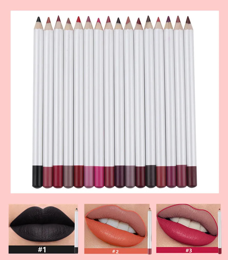 Vegan Dark Brown Lip Liner Pencil Waterproof Matte Lip Liner Pencil Private Label White Pencil Vegan Lipliner