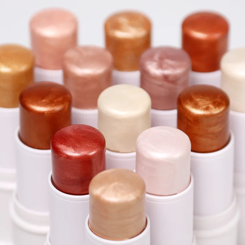 White pink Tube Low Moq Vegan Body Face Private Label Highlighter Cream Blusher Highlighter Stick Custom Makeup Highlighter