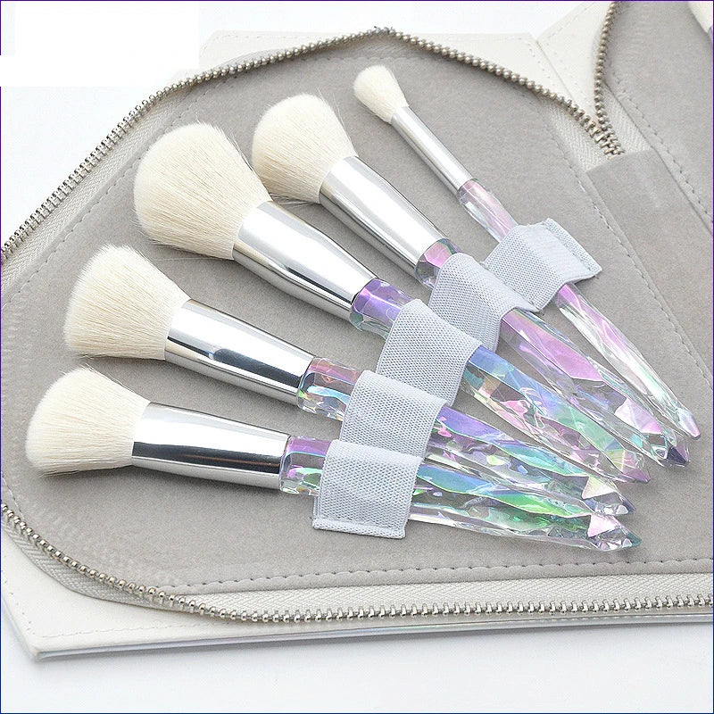 Wholesale 10pcs Gold Makeup Brush With Cosmetic Case Private Label Diamond Crystal Handle Maquillage Makeup Tools Brush Set