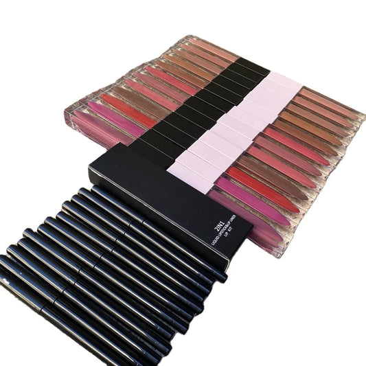 Wholesale 12 Colors Waterproof Matte Lipstick Lip Liner Kit Custom Logo Makeup Lipstick Lipliner Set Private Label