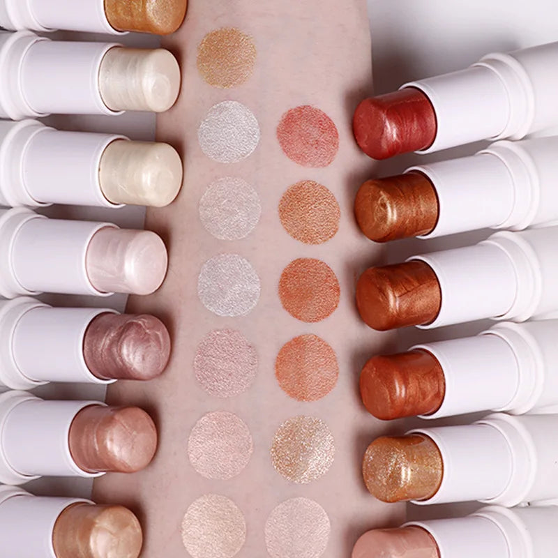 Wholesale 13 Colors Pink White Tube Full Coverage Long Lasting Waterproof Highlighter Stick Private Label