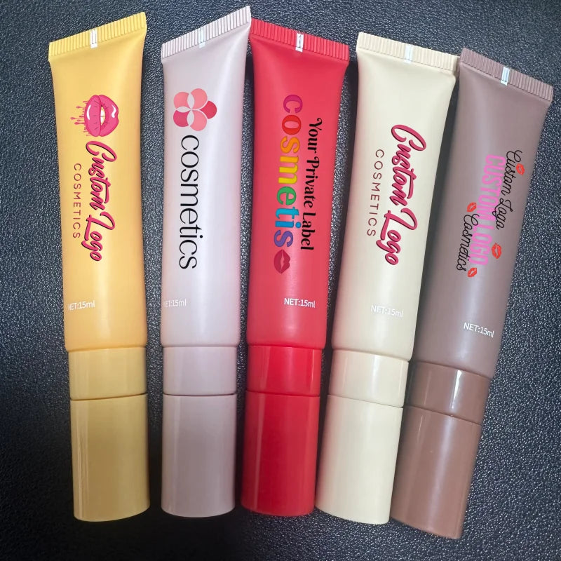 Wholesale 5 Colors High Pigmented 15ml Liquid Lip Gloss Hydrate Moisturizing Lip Butter Balm Private Label