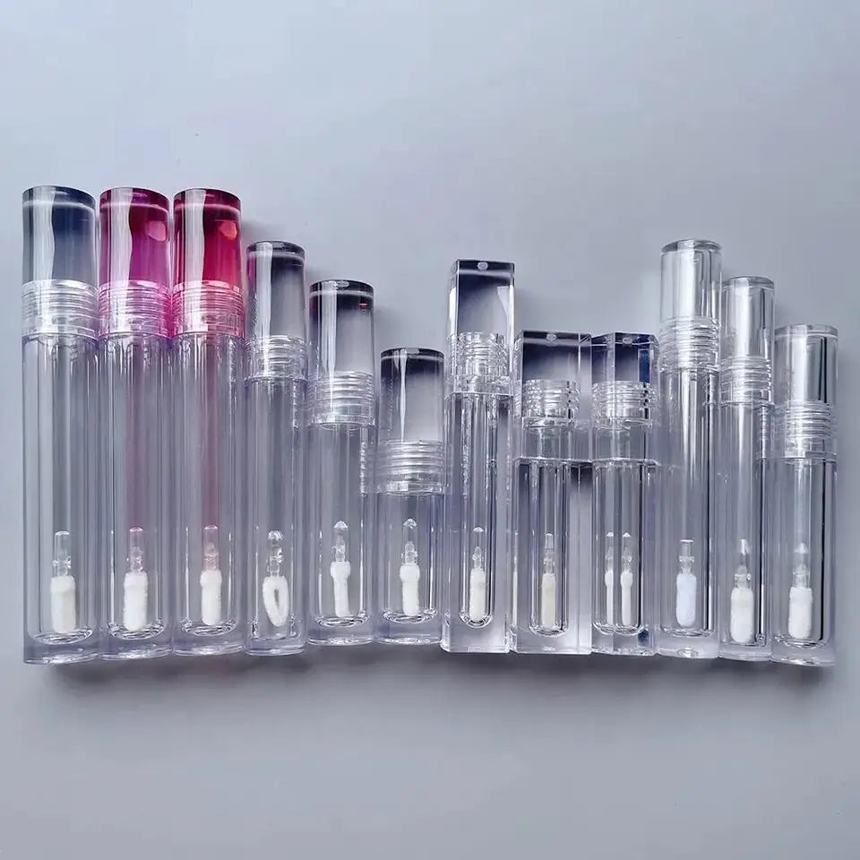 Wholesale Empty Lip Gloss Tube Container Unique Transparent Cylinder Lipgloss Wand  Tubes Clear Lipgloss Tubes Custom Logo