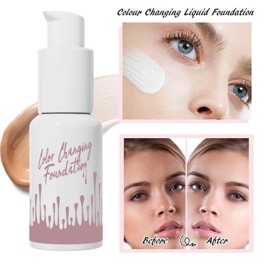 Wholesale Face Cosmetic Waterproof High Coverage Long Lasting Whitening Color Changing Liquid Foundation
