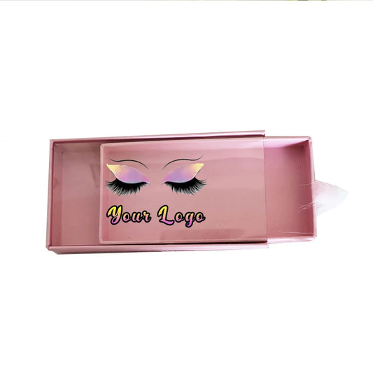 Wholesale Full Strip Lashes Boxes Luxury Rectangular Drawer Eyelash Box Private Label Empty Eyelashes case