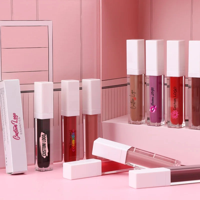 Wholesale Lip Beauty 20 Colors Creamy Liquid Lipstick Non-stick Cup High Pigment Waterproof Matte Lip Gloss