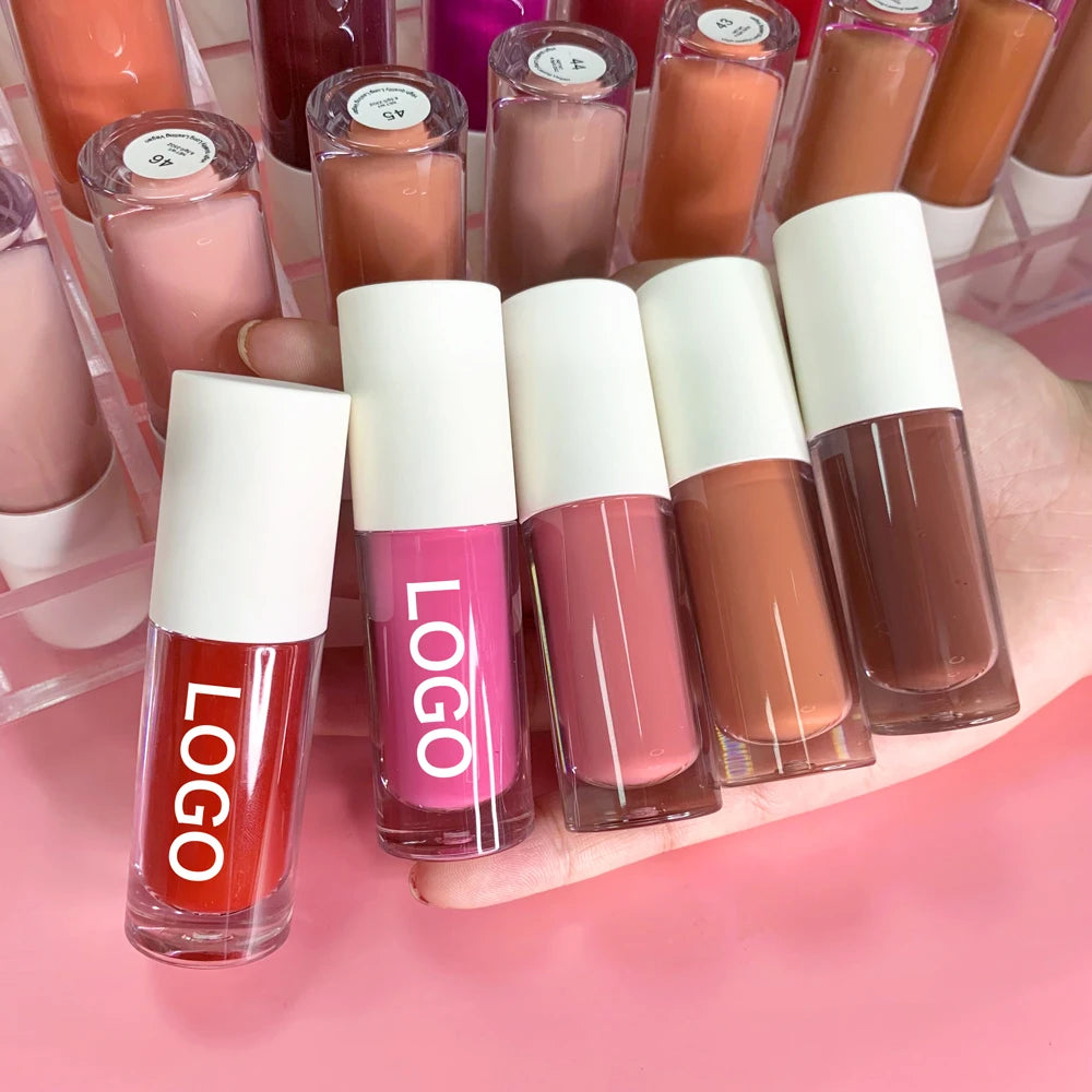 Wholesale Lip Beauty Multi-color Round Tube Long Lasting High Pigmented Vegan Matte Lip Gloss Private Label