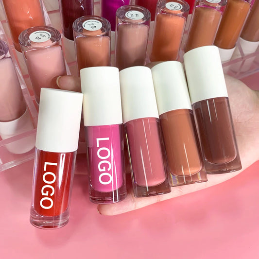 Wholesale Lip Beauty Multi-color Round Tube Long Lasting High Pigmented Vegan Matte Lip Gloss Private Label