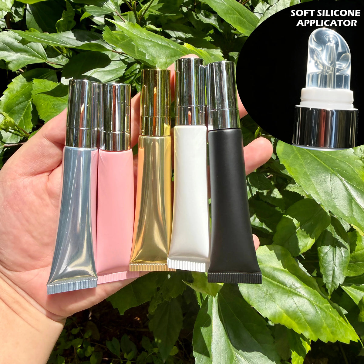 Wholesale Lip Gloss Soft  Silicone Applicator Lip Gloss Moisturizing Hydrating Vegan Customize logo Lip Gloss Lip Balm Lip Stain