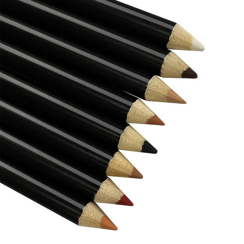 Wholesale Lip Makeup Beauty 20 Shades Multi-Functional Waterproof Black Wooden Matte Lip Liner Pencil