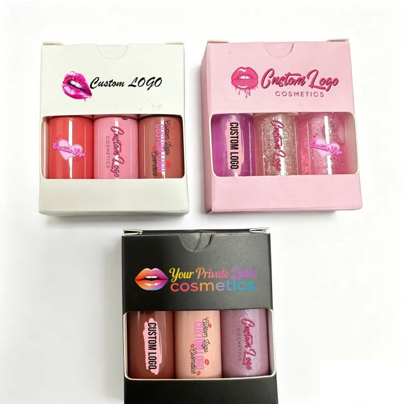 Wholesale Mini Tube DIY Colors White Black Pink Packaging High Pigment Long Lasting Moisturizing Liquid Lipstick Lip Gloss Set