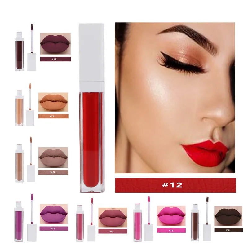 Wholesale Private Label Cruelty Free Liquid Lipgloss Long Lasting Waterproof Customized Matte Liquid Lipstick