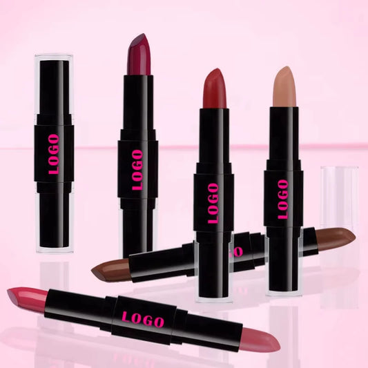 Wholesale Professional Customize Lip Makeup 24 Color Matte Double Head Long Lasting Waterproof Lipsticks Moisturizing Lipsitcks