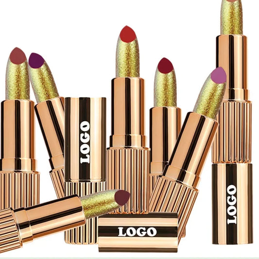 Wholesale Professional Customize Lip Makeup 24 Color Matte Gold Moisture Lipstick  Long Lasting Waterproof Lipsticks