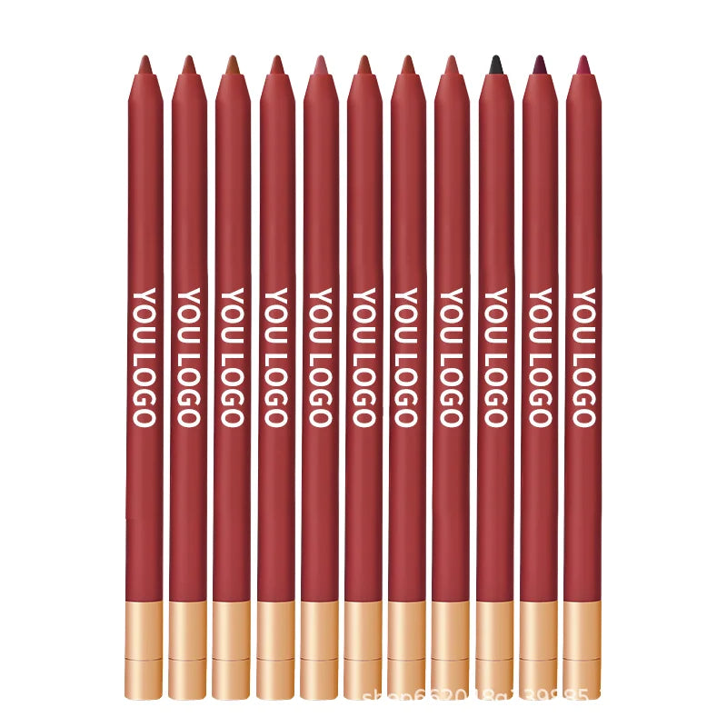 Wholesale Professional Smooth Cosmetics Red Lipliner Waterproof Long Lasting Vegan Lip Liner Pencil
