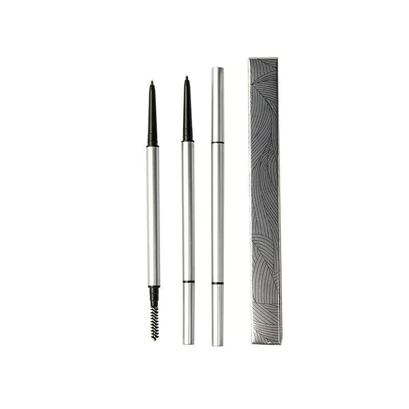 Wholesale Silver Color Eyebrow Pen Long Lasting Natural Organic Retractable Slim Eyebrow Pencil Private Label Eye Brow Pencil