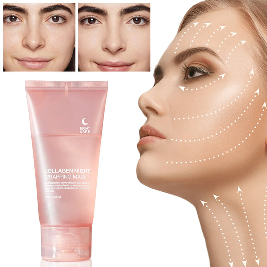 Wholesale Skin Care Facial Mask Collagen Mask Overnight Hydrolyzed Peel Off Collagen Night Wrapping Mask