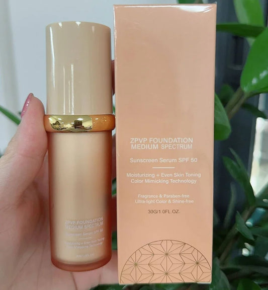 Wholesale Sunscreen Serum SPF 50 Moisturizing Liquid Foundation Full Coverage Color Changing Sunscreen Foundation