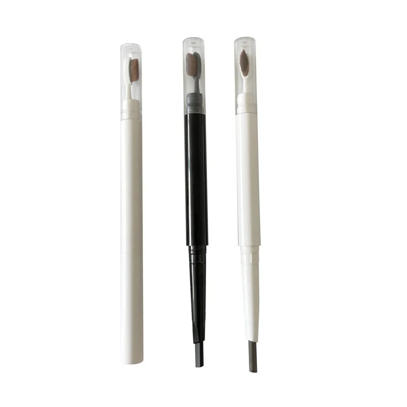 Wholesale Waterproof Long-Lasting Double Head Chemical Makeup Brow Pencil with Brush Custom Logo Microblading Triangle