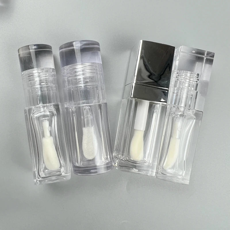 clear Empty White Plastic Lip Gloss Tube Containers With Wands Custom Logo Private Label Lip Gloss Tube With Paper Box