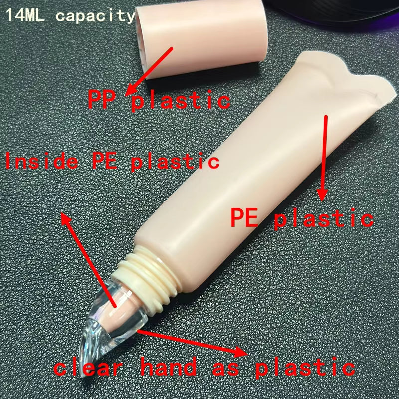 5ml 8ml 10ml 15ml 20ml empty clear lip gloss tube plastic container soft cosmetic packaging