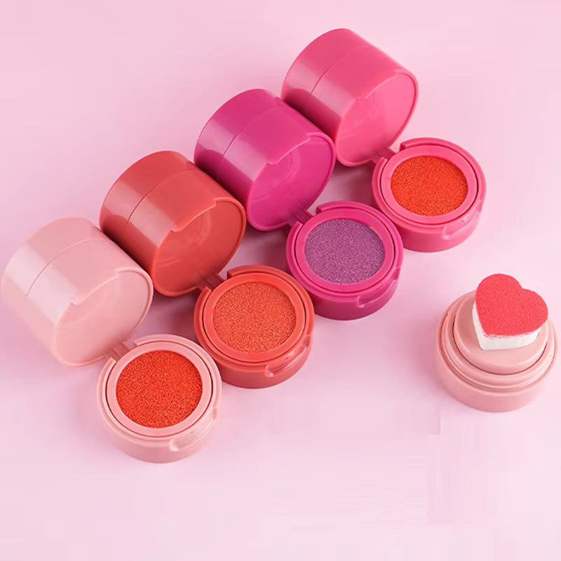 face makeup cream blush long lasting vegan pigmented liquid blusher with heart shape applicator
